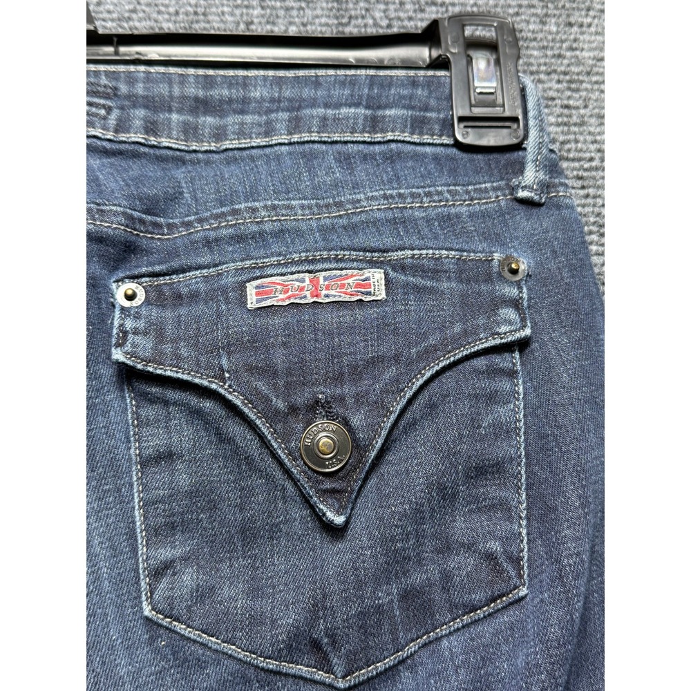 Hudson Skinny Jeans Women 28 Blue Excellent Flap Pocket Low Rise W428DHA - Picture 6 of 12